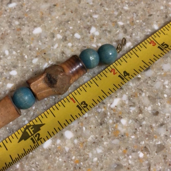 Two Vintage Chunky Bamboo Rustic Bead Necklaces, one by M.E. - Picture 7 of 8